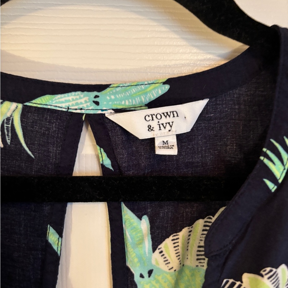 Crown & Ivy Green and Blue Long Sleeve Sundress - Picture 4 of 6